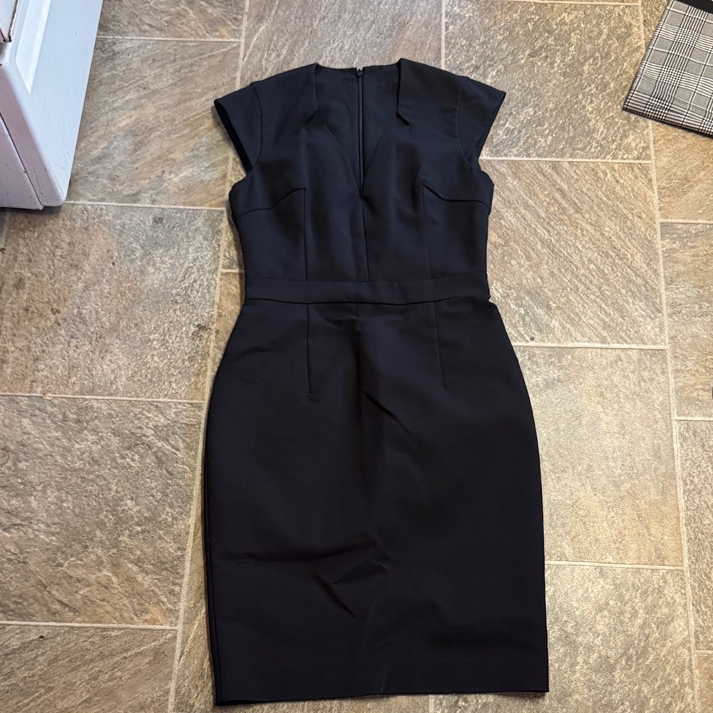 French Connection Black Cap Sleeve Mini Dress